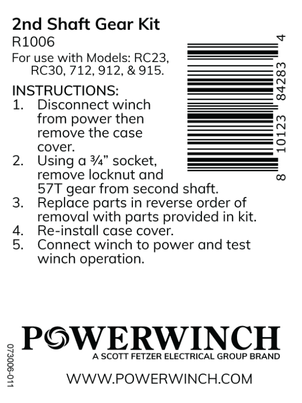 R1006 - 2nd Shaft- 57T Gear Kit - Image 3