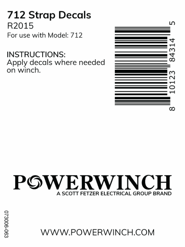R2015 - Decals, Model 712, Strap - Image 2