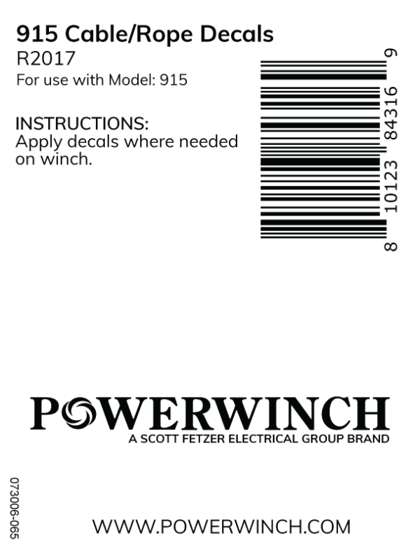 R2017 - Decals, Model 915 - Image 2