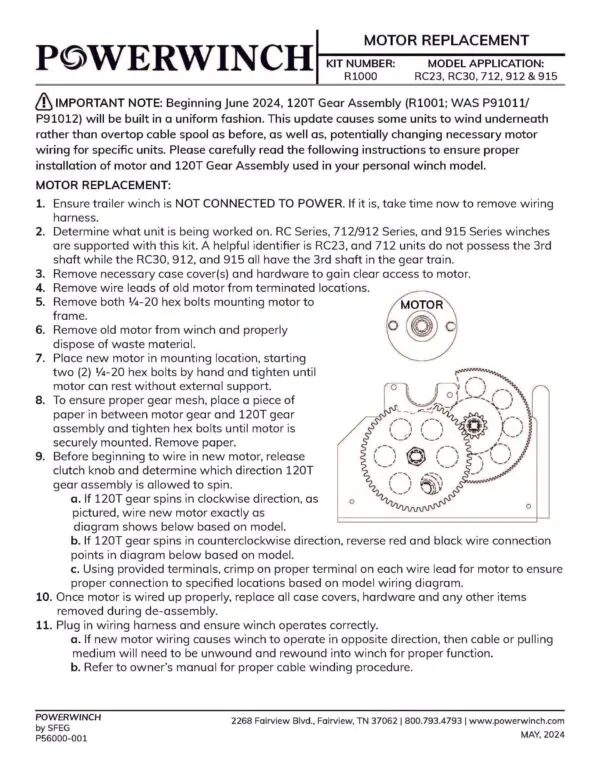 R1000 - Motor Assembly Kit - Image 3